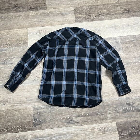 Quiksilver Men's Plaid Button Down Flannel Shirt Size Medium Blue - Picture 11 of 13
